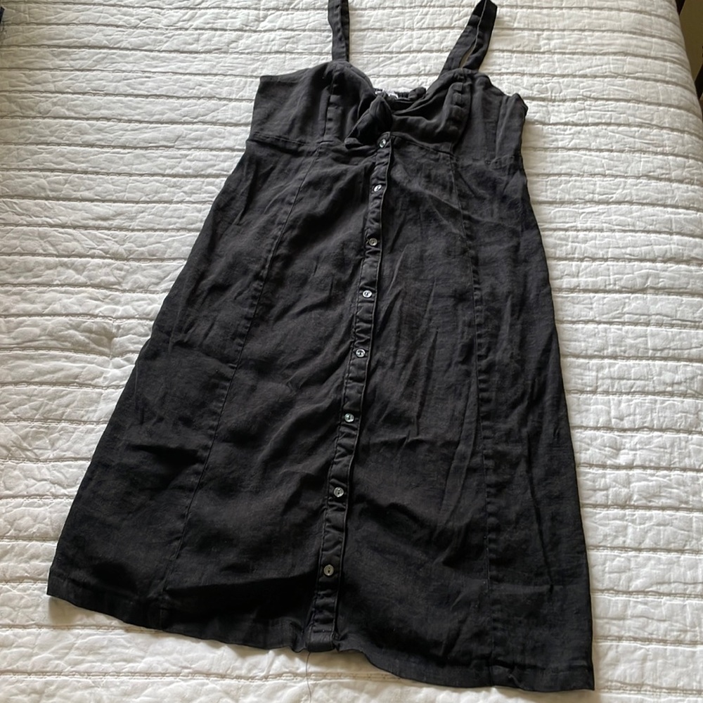 Splendid black denim maternity dress
